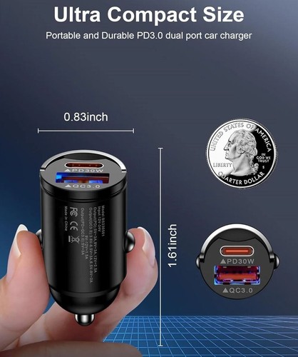 100W Dual Port Fast Car Charger Mini USB Type-C PD Phone Socket For iPhone - Zdjęcie 4 z 23