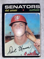 1971 Topps #33 Senators Del Unser Baseball Card