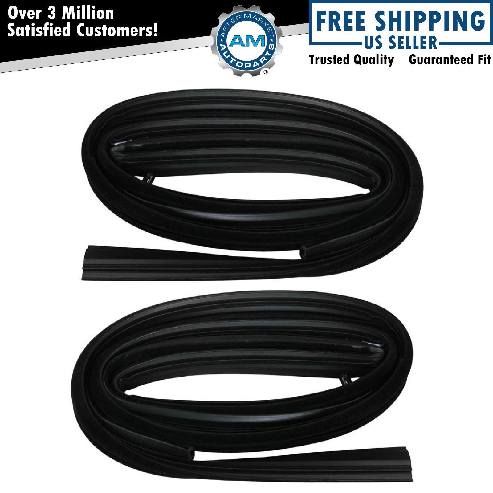 Front Door Glass Run Channel Weatherstrip Seals Pair for Chevy GMC