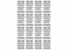 Serenity Prayer 16 pcs 1.25 Inch Black Fused Glass Decals