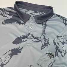 Swannies Polo Shirt Mens Extra Large Golf Shirt Spring Valley Birds Blue Gray