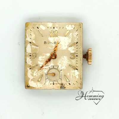 Vtg Bulova Manual 17j  8AE Movement-Starts/Stops; for Parts/Repairs