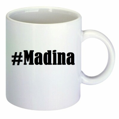 Kaffeetasse #Madina Hashtag Raute Keramik Höhe 9,5cm in Weiß