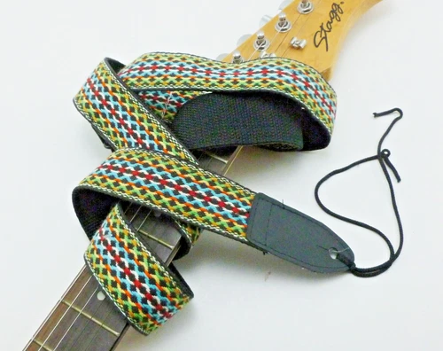 Vintage Guitar Strap Woven Hippie Woodstock Era