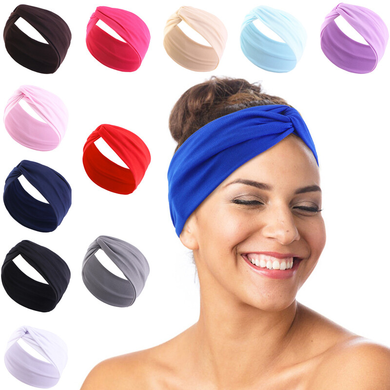 Set 4 Fascie Per Capelli Donna Boho Chic - Larghezza 15 Cm, Traspiranti, Per Yoga, Ufficio, Assorbono Il Sudore