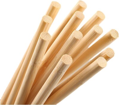 HOPELF 25 Pieces Wooden Rods Wood Sticks - 3/8 X 17.5 Inch Bamboo ...