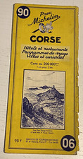 Carte routière MICHELIN N° 90  - CORSE Hotels et Restaurants - 1957