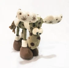 Moose Polka Dot Standing Figurine Plush Stuffed Animal 6" Brown