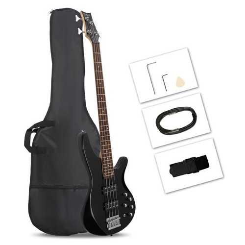Glarry 44 Inch GIB 4 String H-H Pickup Laurel Wood Fingerboard Electric Bass - Picture 1 of 11