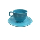 Vintage Fiesta TURQUOISE Teacup Saucer Set Fiestaware Tea cup Saucer 1936-1951,