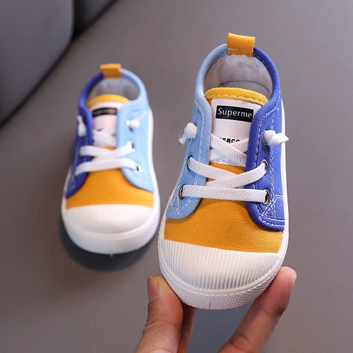 Kinder Jungen Mädchen Casual Pumps Canvas Low-Top Flache Trainer Bunte Schuhe - Bild 13 von 32