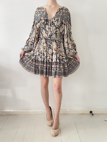 SPELL AND THE GYPSY Dress Amethyst Nightfall Long Balloon Sleeve Mini Sz XS - Picture 2 of 6