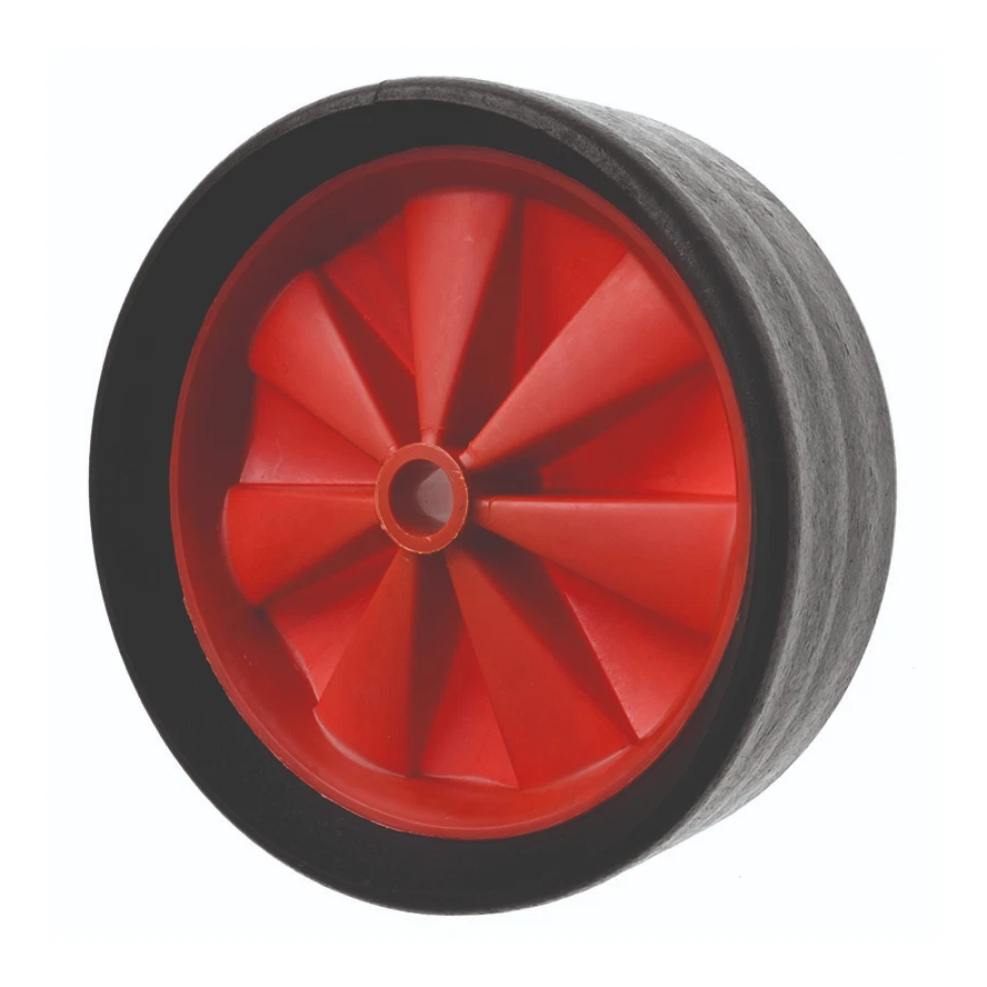 ROSS HANDLING 260mm Wide Tread Solid Rubber Trolley Wheel Black 125kg Load 56mm Hub Bore UK