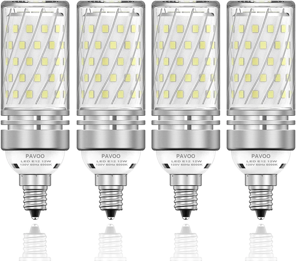 E12 LED Light Bulbs, 12W LED Candelabra Bulbs 100 Watt Equivalent, 1200LM, 6000K - Image 2 of 4