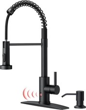 Black Touchless Kitchen Faucet with Soap Dispenser Motion Sensor