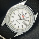JAPAN VINTAGE REFURBISHED SEIKO 5 AUTOMATIC 6309A MENS WHITE WATCH a442137-4