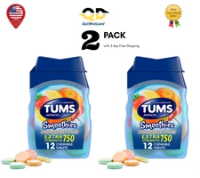 TUMS Smoothies Extra Strength Assorted Fruit Antacid Chewable Tablets 24 Count