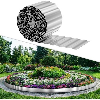 6'' x 50' Galvanized Steel Garden Border Edging,Metal Fencing for Lawn,Flower Bed