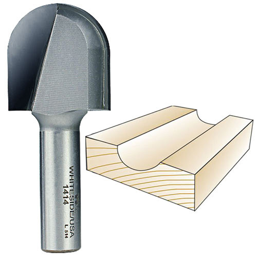 Whiteside Core Box Bit 1/2 in. SH x 5/8 in. R x 1-1/4 in. CD 1414