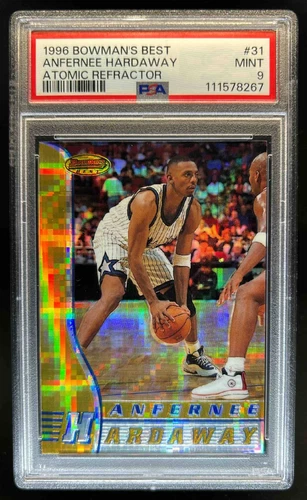 1996-97 Bowman 's Best Anfernee Hardaway Atomic Refractor #31 Magic PSA 9