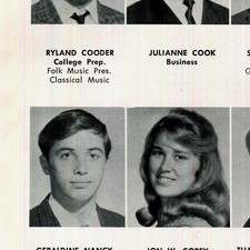 Ry Cooder 1964 Santa Monica High School Senior Yearbook "Nautilus" Nice cond.
