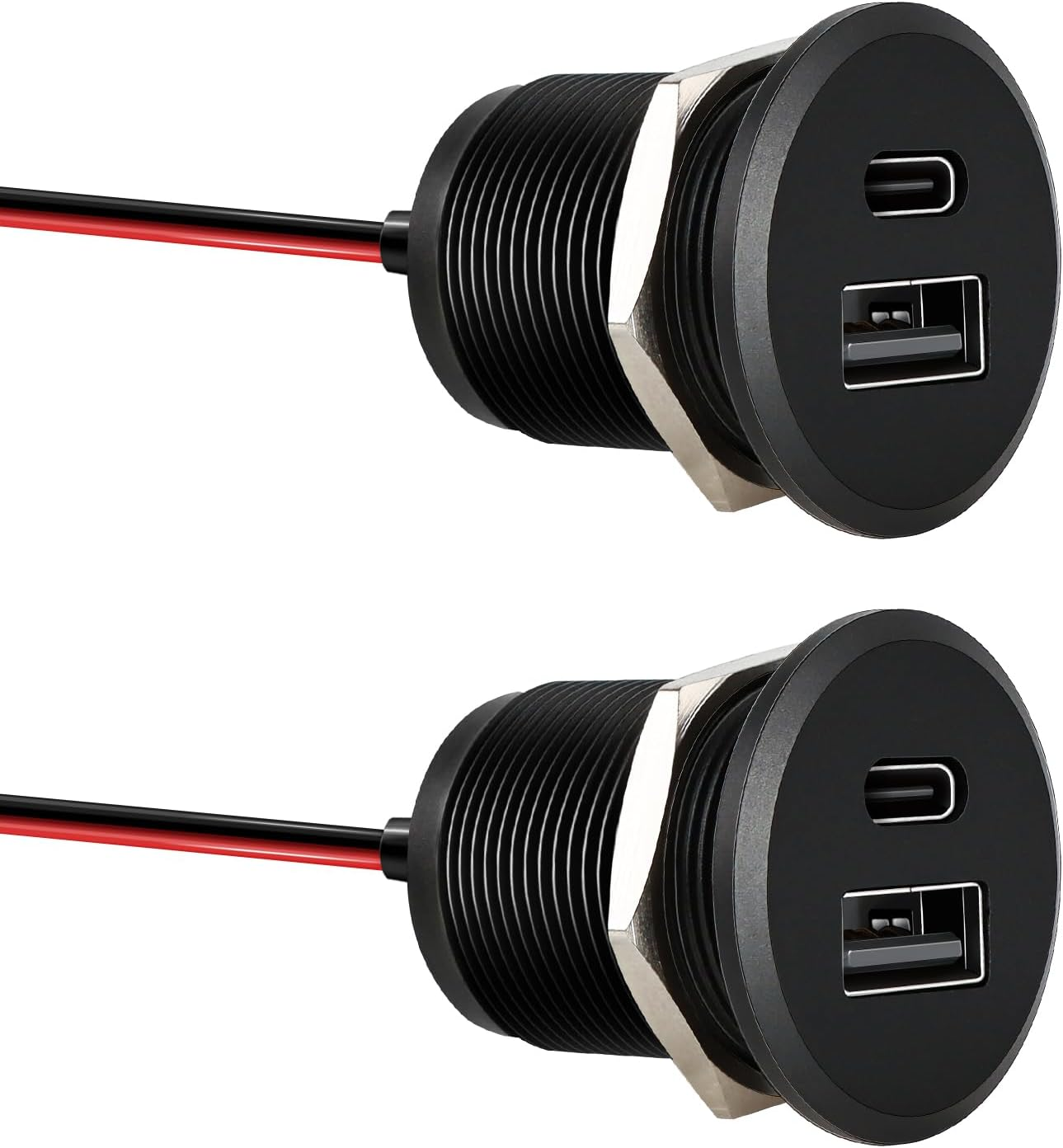 Acegoo USB Socket 12V USB Outlet Campervan All-Aluminum RV Outlet, Type a + Type