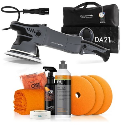 Exzenter Poliermaschine chemicalworkz DA21 Pro mit Koch Chemie Politurset 8-tlg.