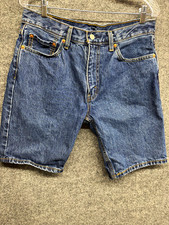 Levi Strauss Co. 405 Men's Blue Medium Wash Denim Cotton Shorts 5-Pocket Zip