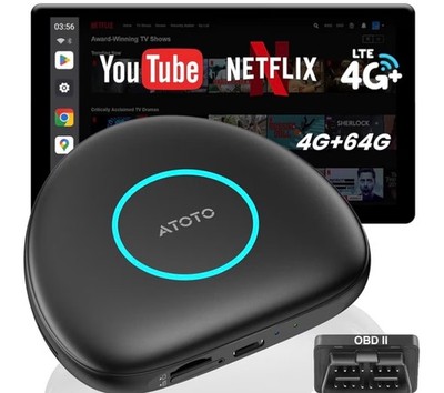 Wireless CarPlay Adapter, Magic AI Box with 4G LTE | GPS | Full Android OS | OBD