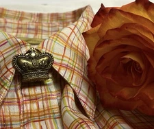 NONY New York 3D Button Cover Crown & Cross Fleur De Lis ~Faux Rhinestone ~1990s