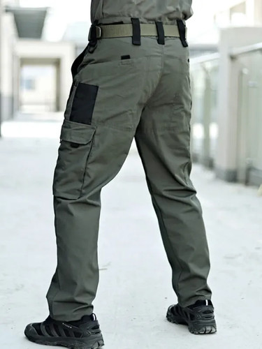 Pantalones tácticos duraderos de varios bolsillos para hombre para senderismo al aire libre trabajo - Imagen 12 de 26