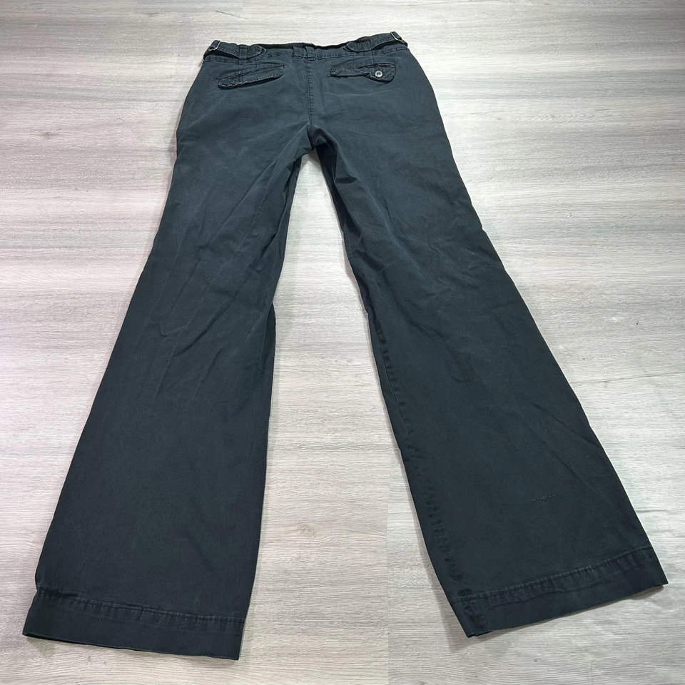 Pantalones Elevenses Mujer 10 Negros Pierna Ancha Marinero Botón Pantalón Elástico Chino Foto 2 de 4