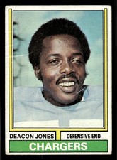 1974 Topps #390 Deacon Jones (HOF) - San Diego Chargers (Low Grade)