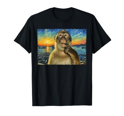 Funny Thinking Monkey Meme Brainrot Monkey Philosophy T-Shirt