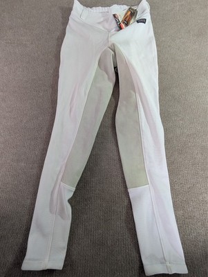 NWT Kerrits Women's White Micro Cord Full Seat Stretch Tech Tights Equestrian XL
