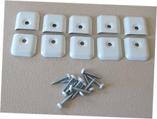 Temple Products 10 Pack RV Camper Trailer Aluminum White Flat End Cap for Trim 