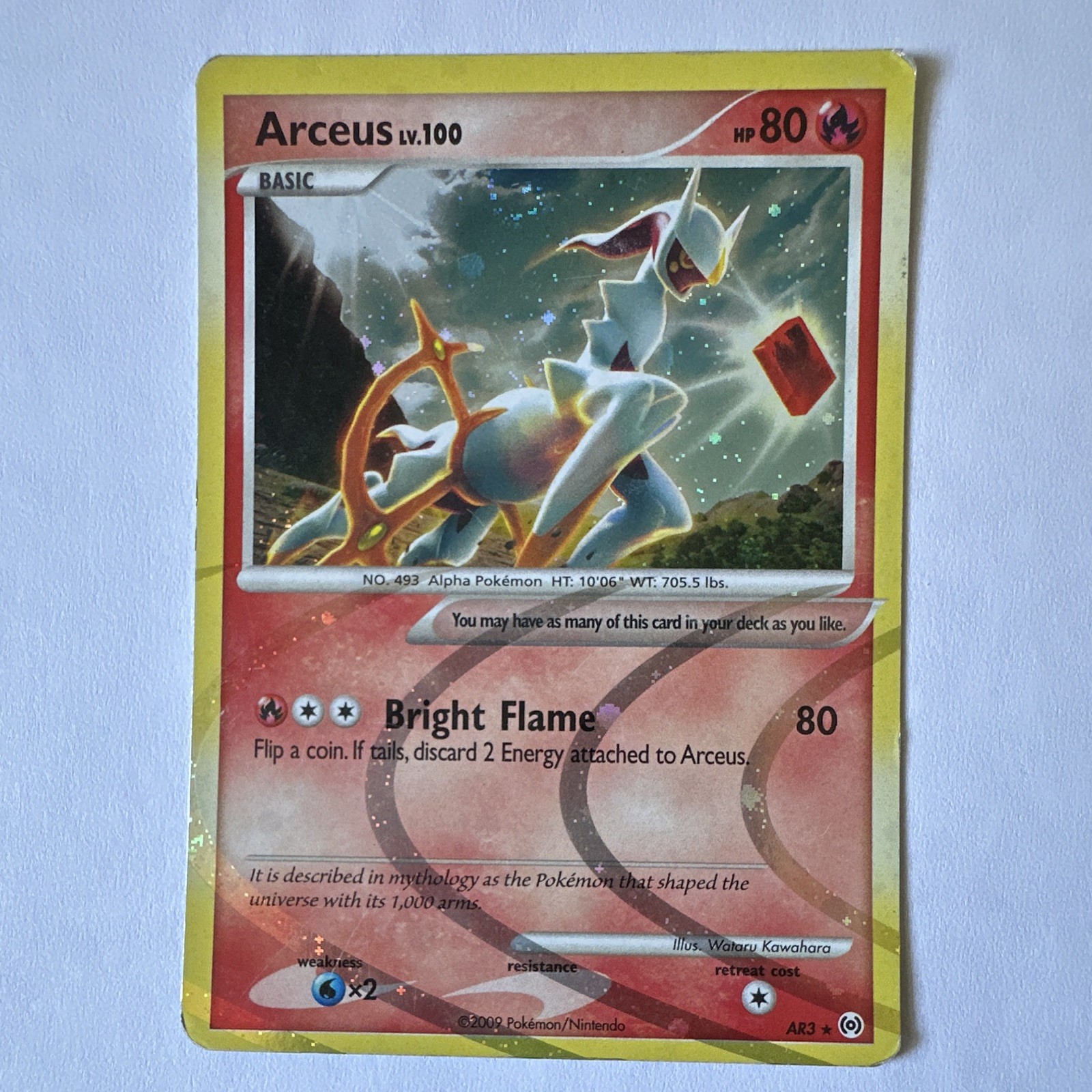 Pokemon TCG Arceus Lv.100 AR3 Arceus Holo Rare With Swirl HP/MP