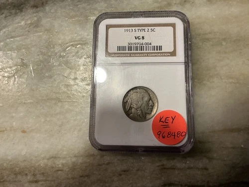 1913-S Buffalo Nickel Type 2 VG8