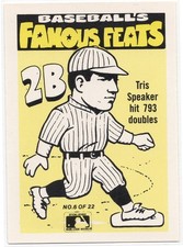 1973 Fleer Official Major League Patches Famous Feats Tris Speaker #32