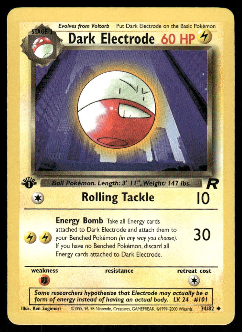 Pokemon Cards Dark Electrode 34/82 1st Edition Team Rocket NM WEEKLY AUCTIONS