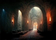 BELECO 7x5ft Fabric Dark Medieval Castle Dungeon Backdrop for 7x5FT, A14840