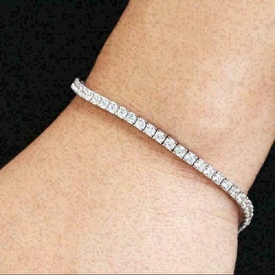 Cyber Monday Sale! Lab Grown Diamond Round Tennis Bracelet In 14k White Gold