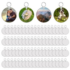 240Pcs Sublimation Keychain Blanks Round Bulk Products Double Sides 80 MDF Su...