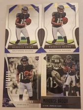 Marquise Hollywood Brown 2019 Rookie RC 4 card Lot Prizm Absolute Illusions