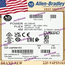 New AB 22F-V4P5N103 PowerFlex 4M-0.75 kW (1 HP) AC Drive Free Ship US