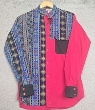 VTG 90s Dakota Sunset Western Aztec Cowboy Button Up Shirt Mens Sz M READ