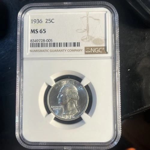 1936 Silver Washington Quarter MS65 Great Looking Coin Free Shipping #BL30