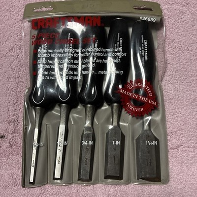 Craftsman Wood Chisel Set 1/4 1/2 3/4 1'' 1-1/4'' Made in USA 5 pcs - Part # 36859
