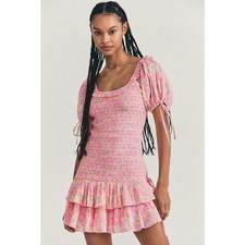 Love Shack Fancy Violet Mini Dress in Melon Punch Size Small