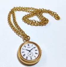 SEIKO 14285050 Pocket Watch Pendant Quartz Gold Color Rare Limited Edition
